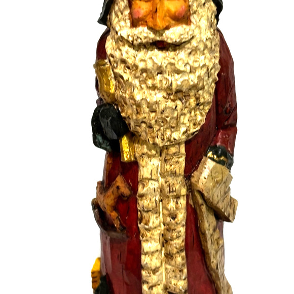 St. Nic Figure Carved Look Santa Vintage Holiday Collection Christmas 10" - Picture 3 of 10